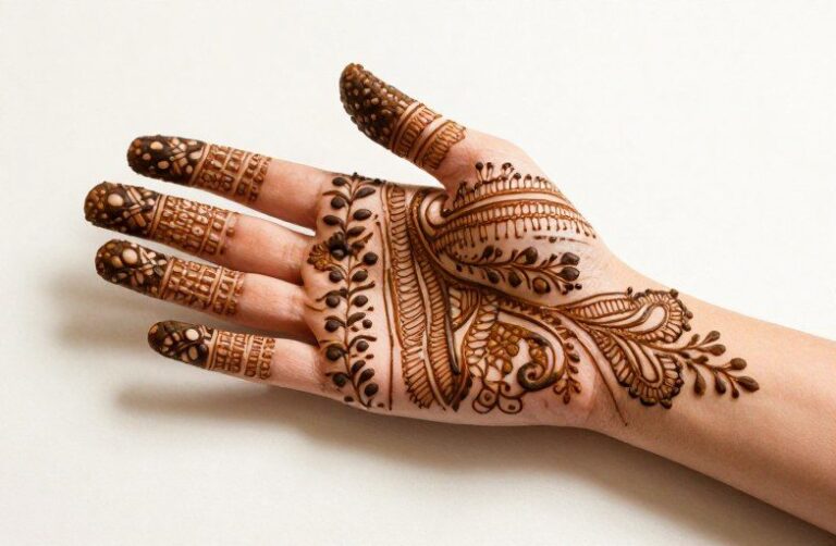 Simple Back Hand Mehndi Tattoo Ideas