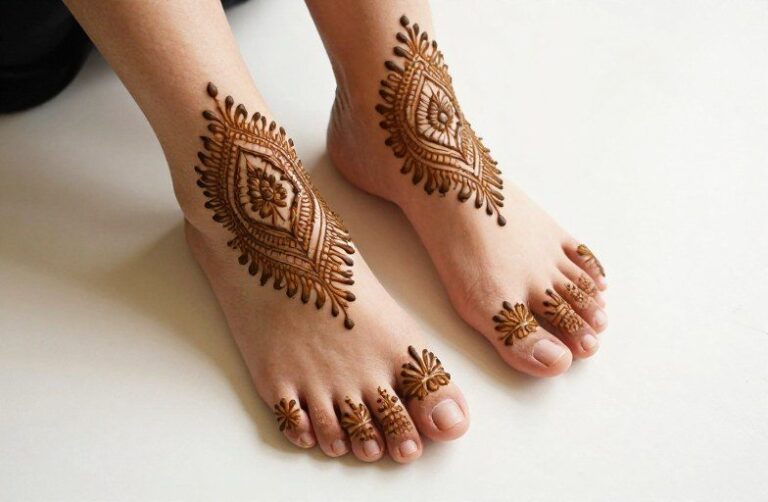 Simple Foot Mehndi Tattoo Ideas