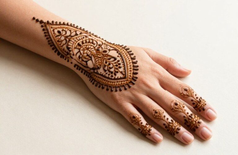 Simple Front Hand Mehndi Tattoo Ideas