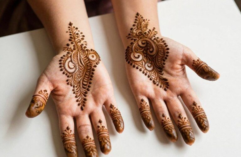 Simple Full Hand Mehndi Tattoo Ideas