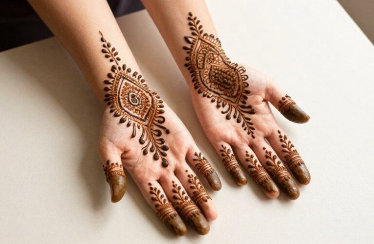 Simple Leg Mehndi Tattoo Ideas