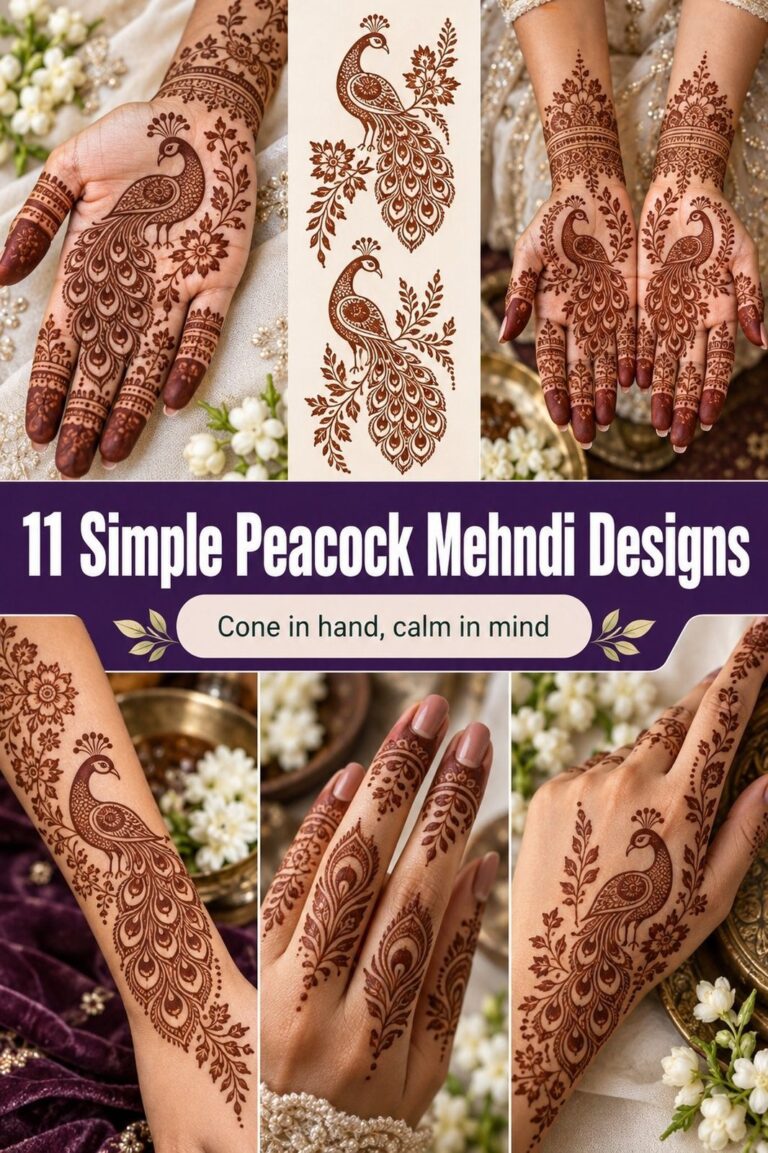 11 Simple Peacock Mehndi Designs That Stay Crisp Without Clutter