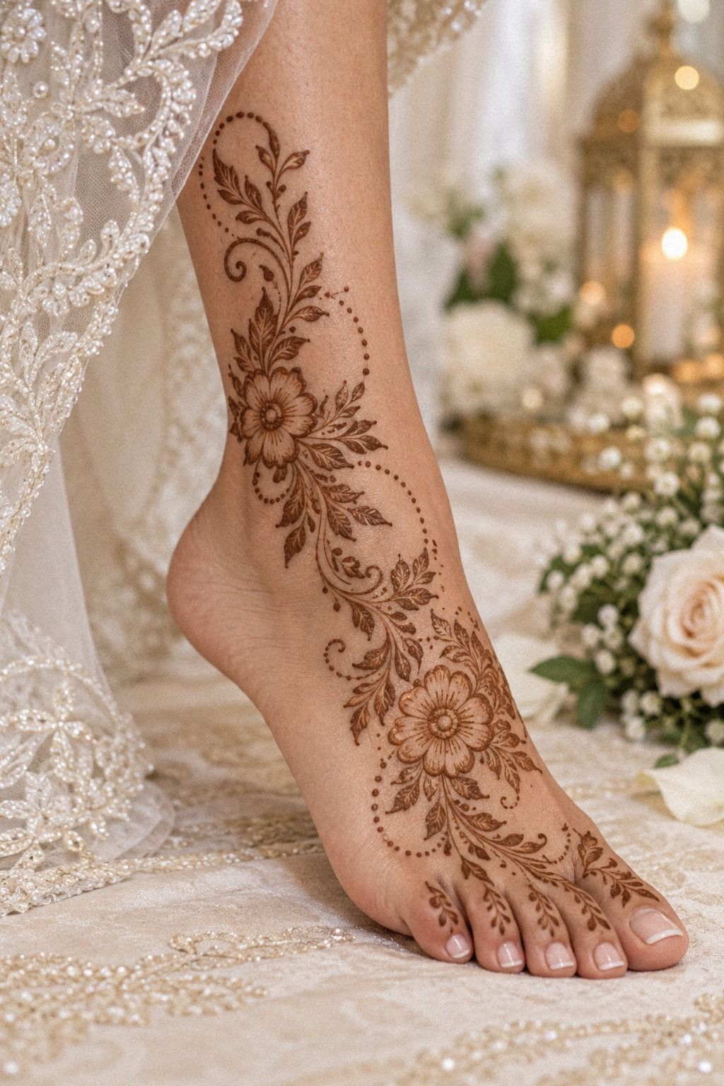 I Added Bold Arabic Bridal Mehndi Details