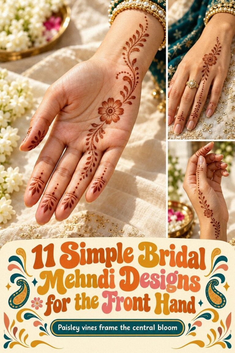 I Tried Easy Simple Bridal Mehndi for the Front Hand, Fingertips Finally Balanced
