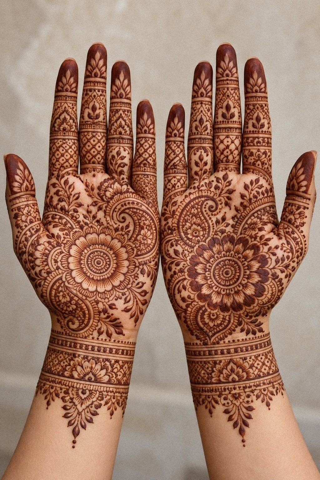Traditional Full-Coverage Bridal Front-Hand Mehndi