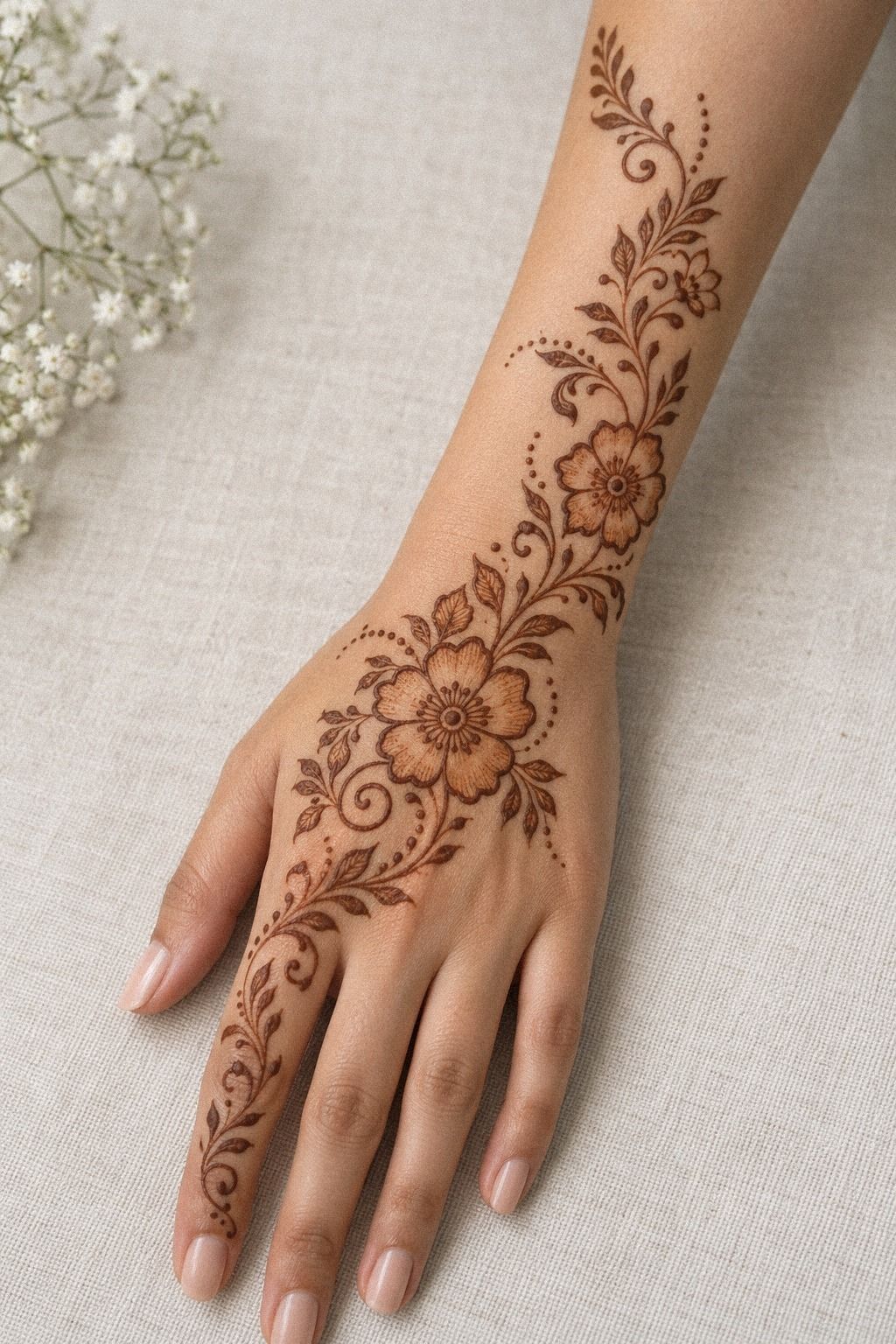 Bold Indo Arabic Wrist Cuff Mehndi