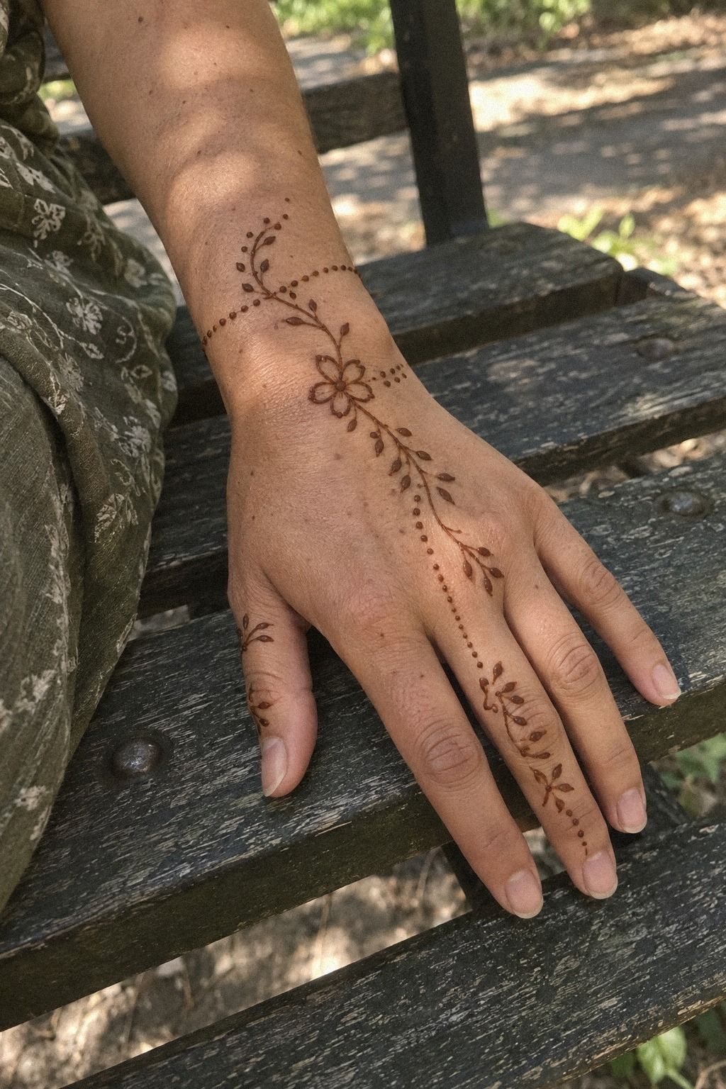 Place Minimal Florals Across Fingers