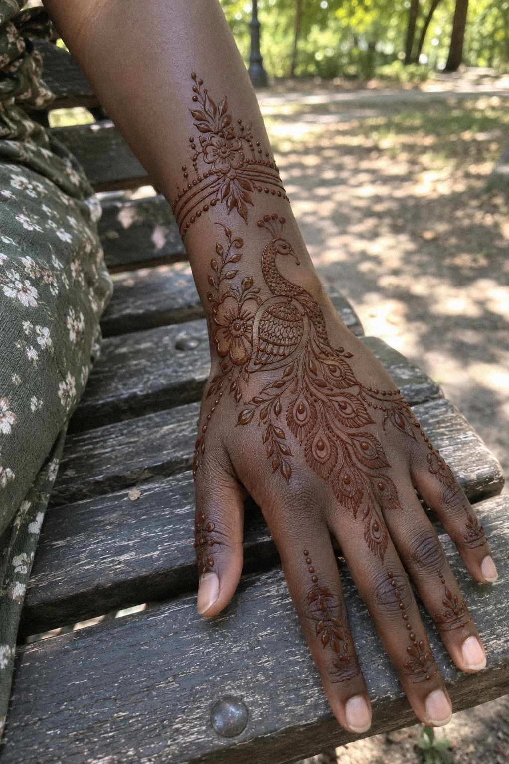 Choose Symbolic Peacock Front Hand Details