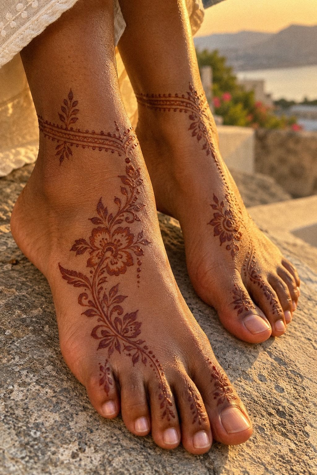Keep Traditional Arabic Mehndi Designs Minimal With Deep Reddish-Brown Accents (The One-Cone Finish)
